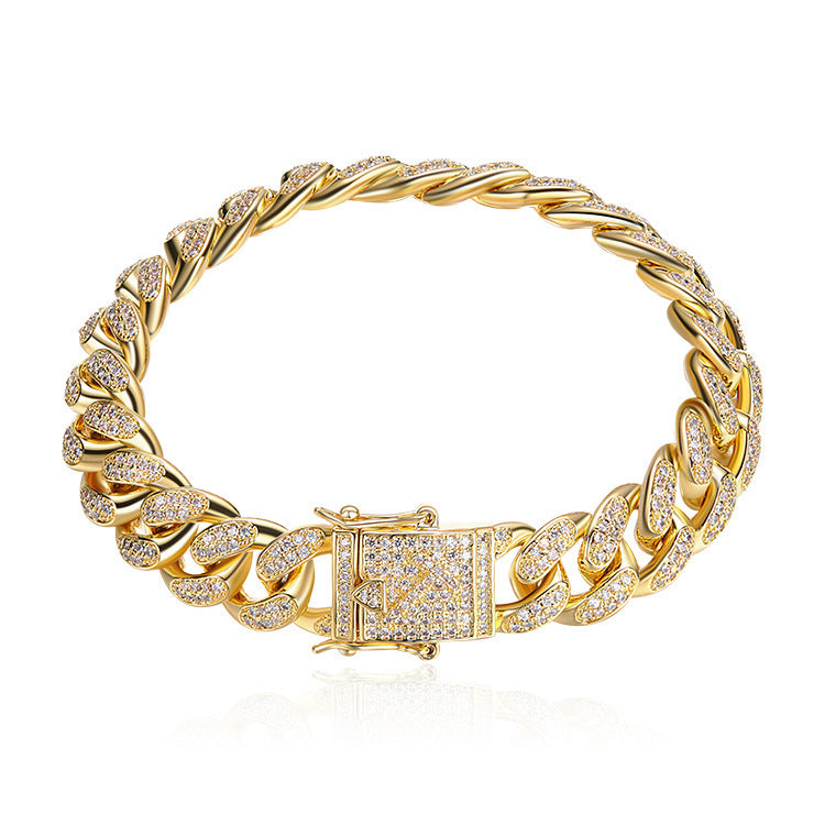 Men's Zircon Cuban Chain Bracelet