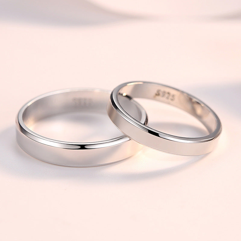 Pure Silver Love Couple Rings