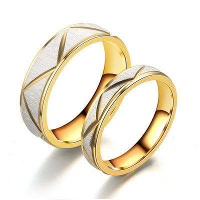 Elegant Titanium Steel Couple Ring
