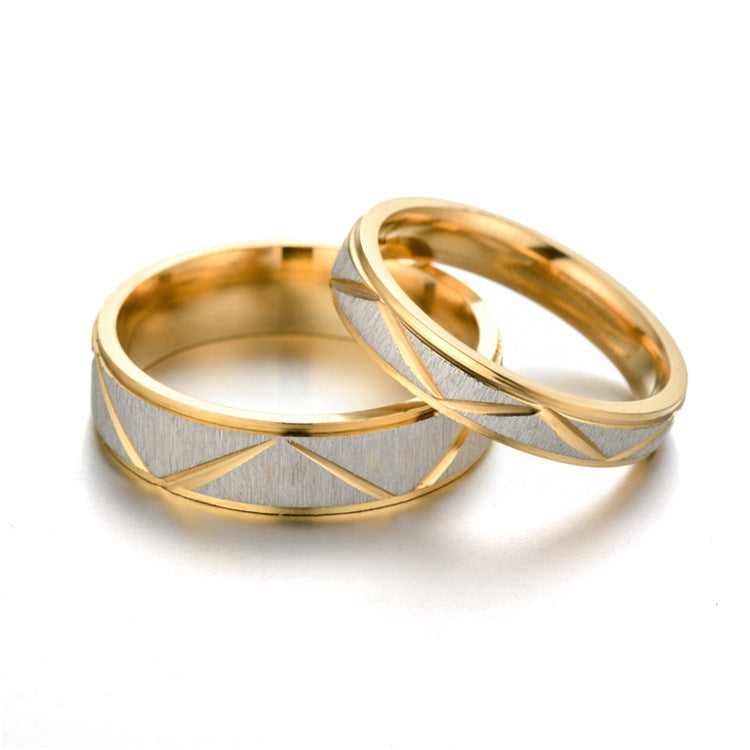 Elegant Titanium Steel Couple Ring