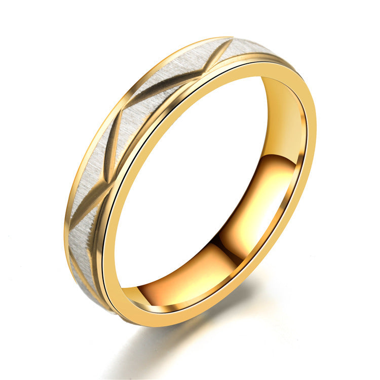 Elegant Titanium Steel Couple Ring