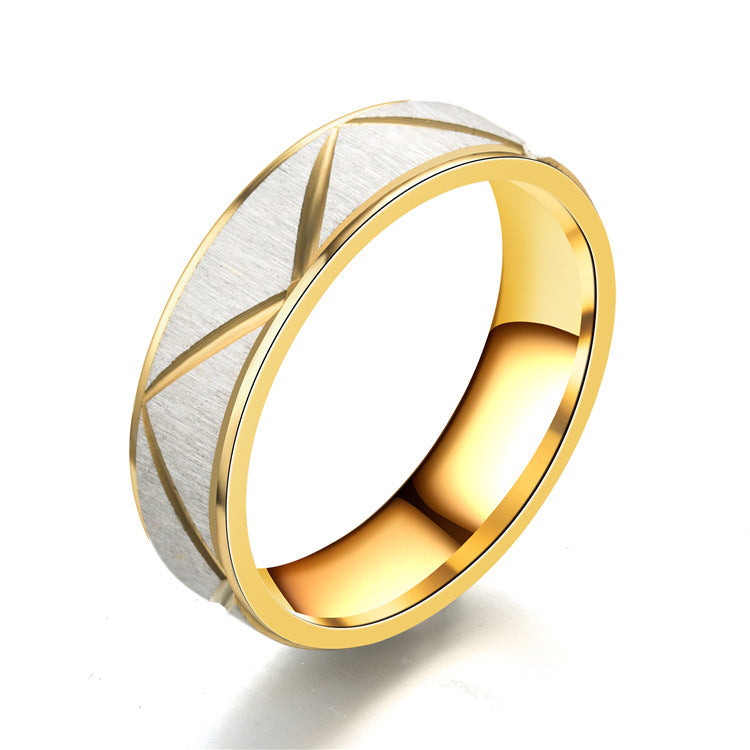 Elegant Titanium Steel Couple Ring