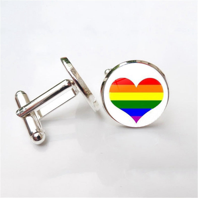 Gay Pride Rainbow Cufflinks