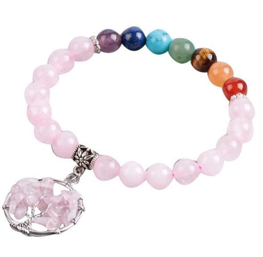 Crystal and Chakra Beaded Bracelet