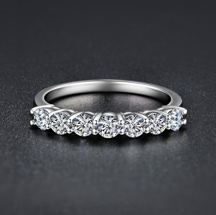 Dazzling Round Cut Moissanite Ring in Sterling Silver