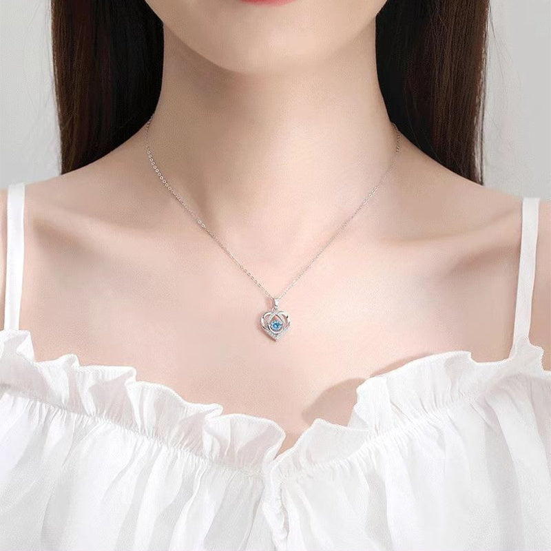 S925 Beating Heart Luxury Rhinestone Necklace