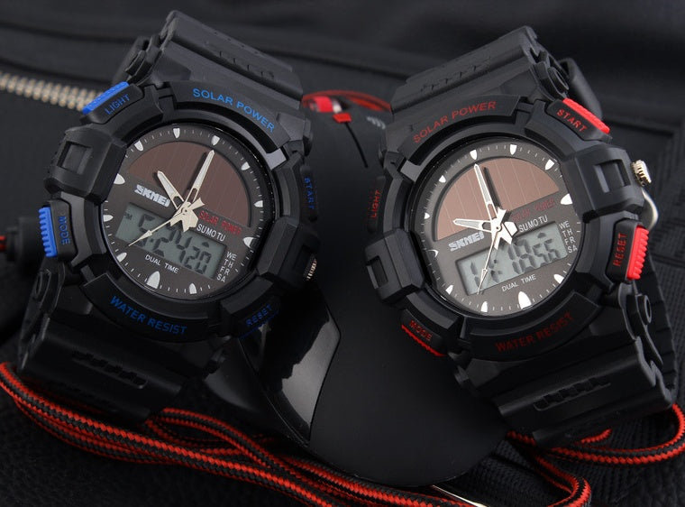 Solar-Powered Double Display Waterproof Outdoor Sports Watch