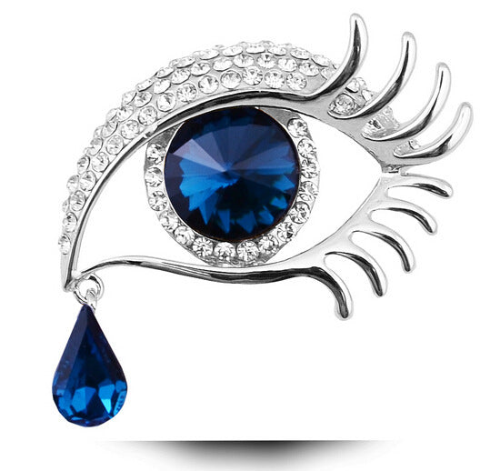 Diamond Eye Teardrop Brooch