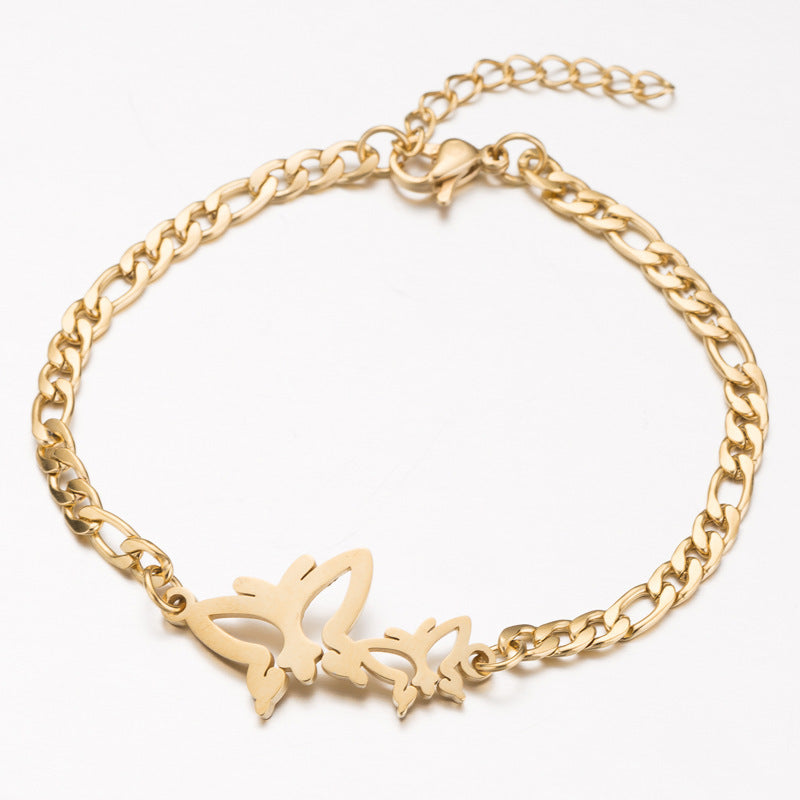 Gold Plated Stainless Steel Charm Bracelets for Women