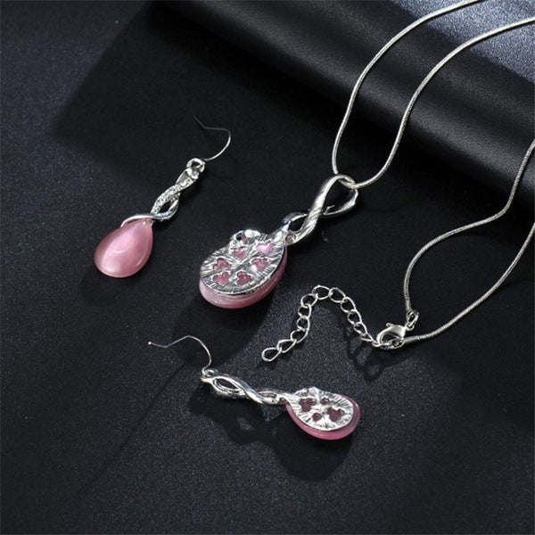 Elegant Opal Water Drop Jewelry Set