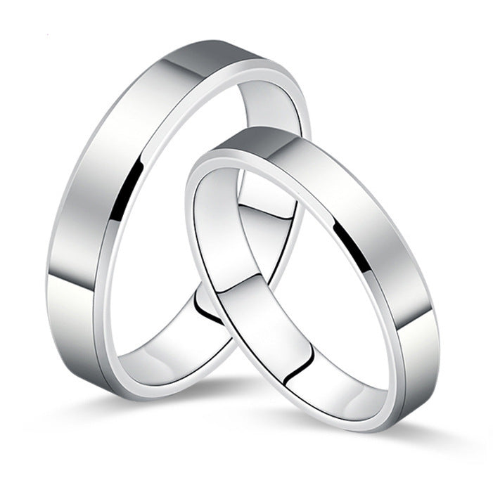 Pure Silver Love Couple Rings