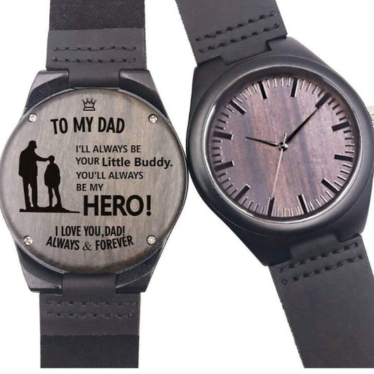 Exquisite Custom Ebony & Leather Wood Watch