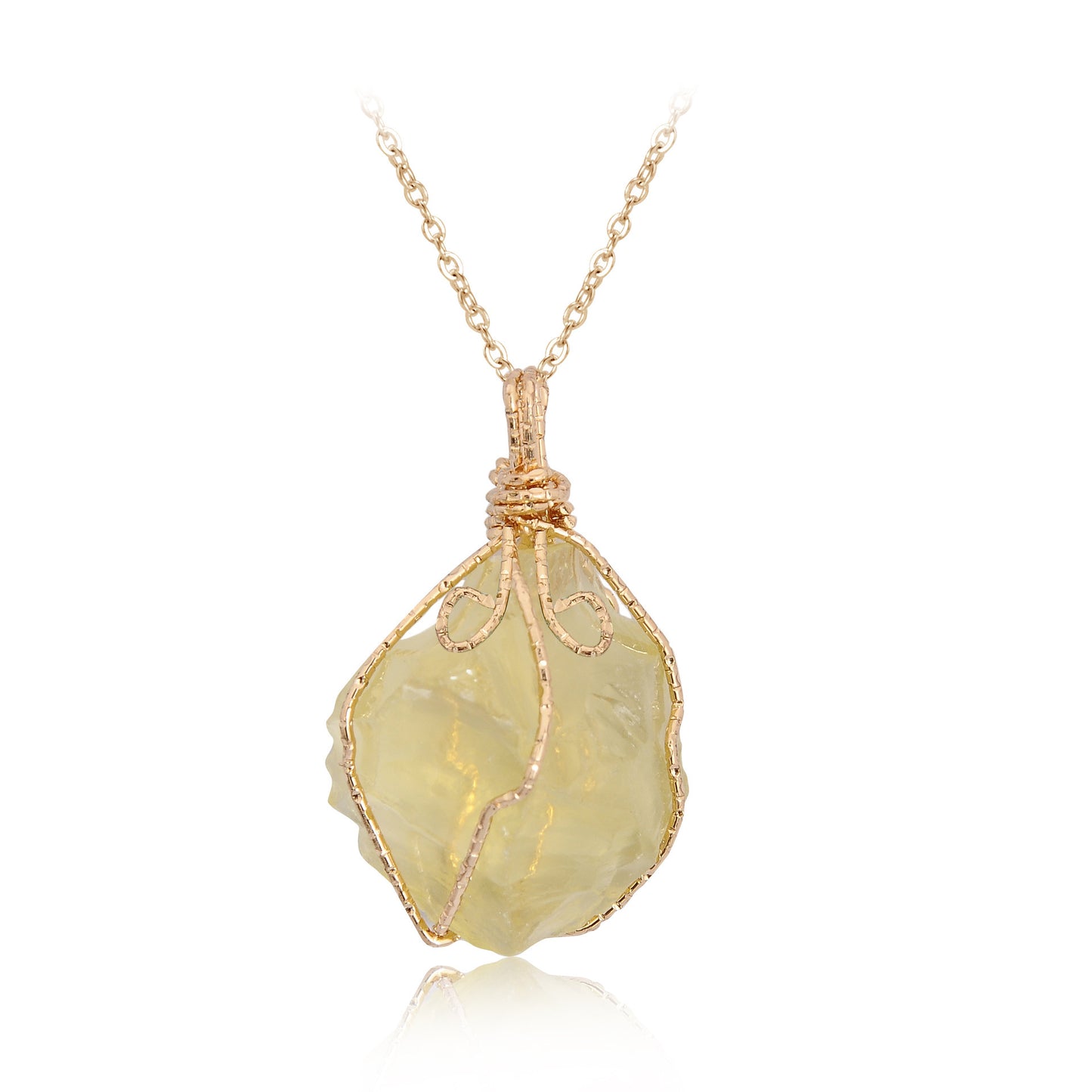 Natural Irregular Crystal Rough Necklace - Unique Stone Pendant