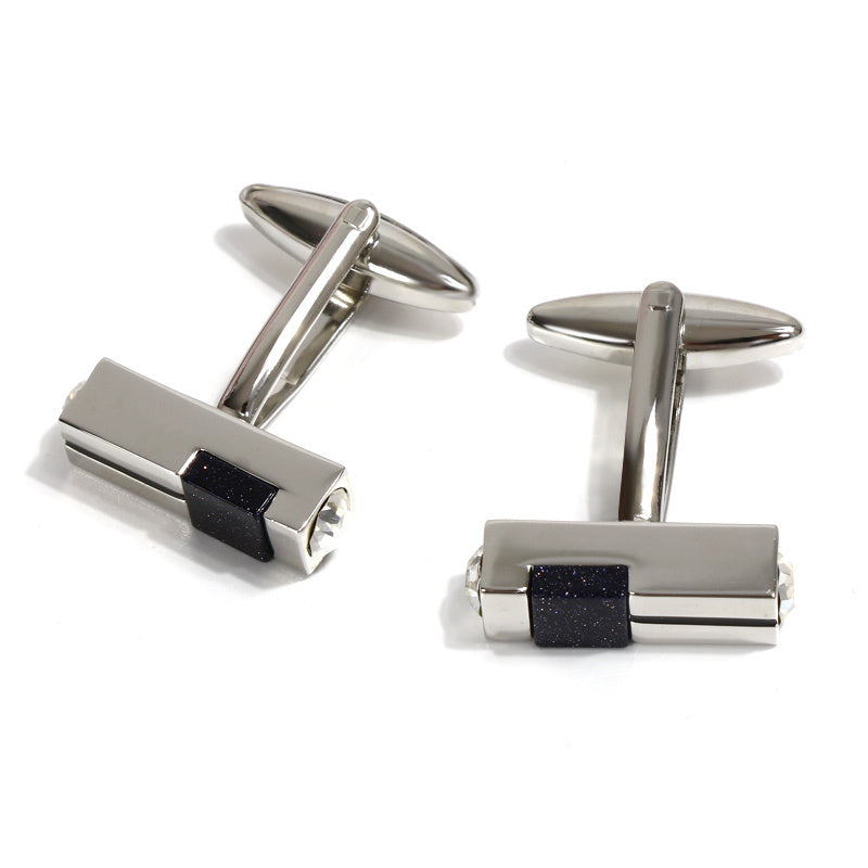 Men's Light Luxury Business Cufflinks with Starry Sky Stone