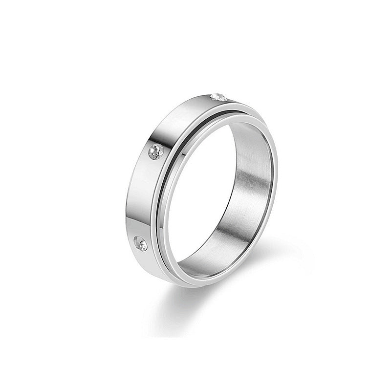 Stainless Steel Rotatable Spinner Ring for Anxiety Relief