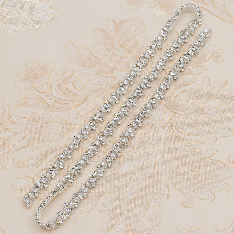 Rhinestone Applique Wedding Dress Waist Belt