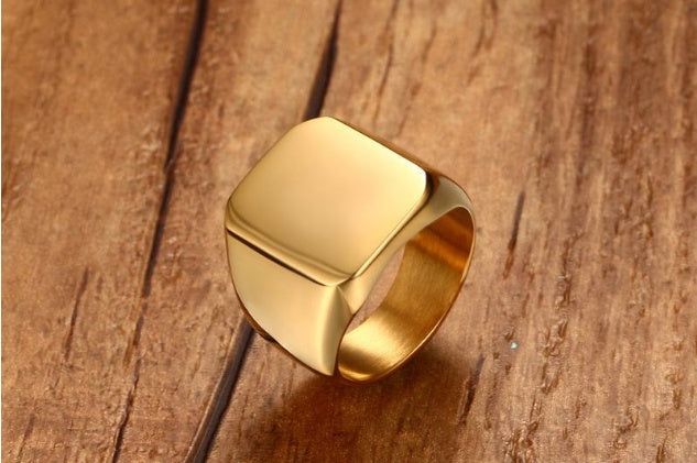 Men's Simple Square Signet Ring