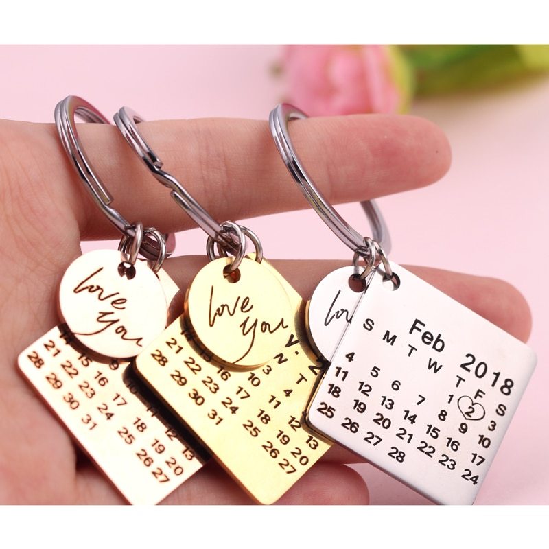 Custom Engraved Calendar Keychain