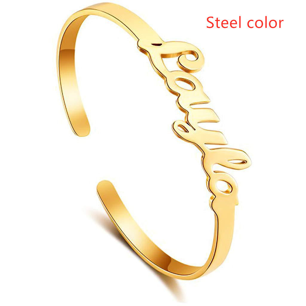 Personalized Titanium Steel Name Bracelet
