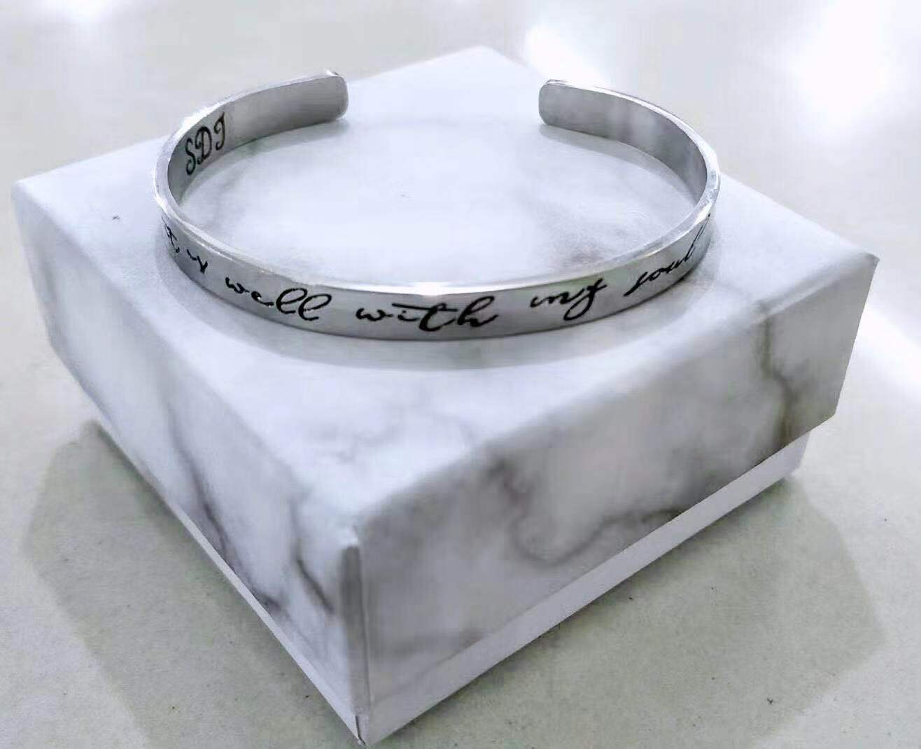Inspirational Stainless Steel Cuff Bracelet