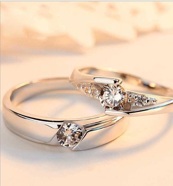 Adjustable Simulation Diamond Couple Rings