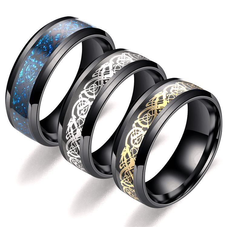 Men's Stainless Steel Dragon Pattern Ring