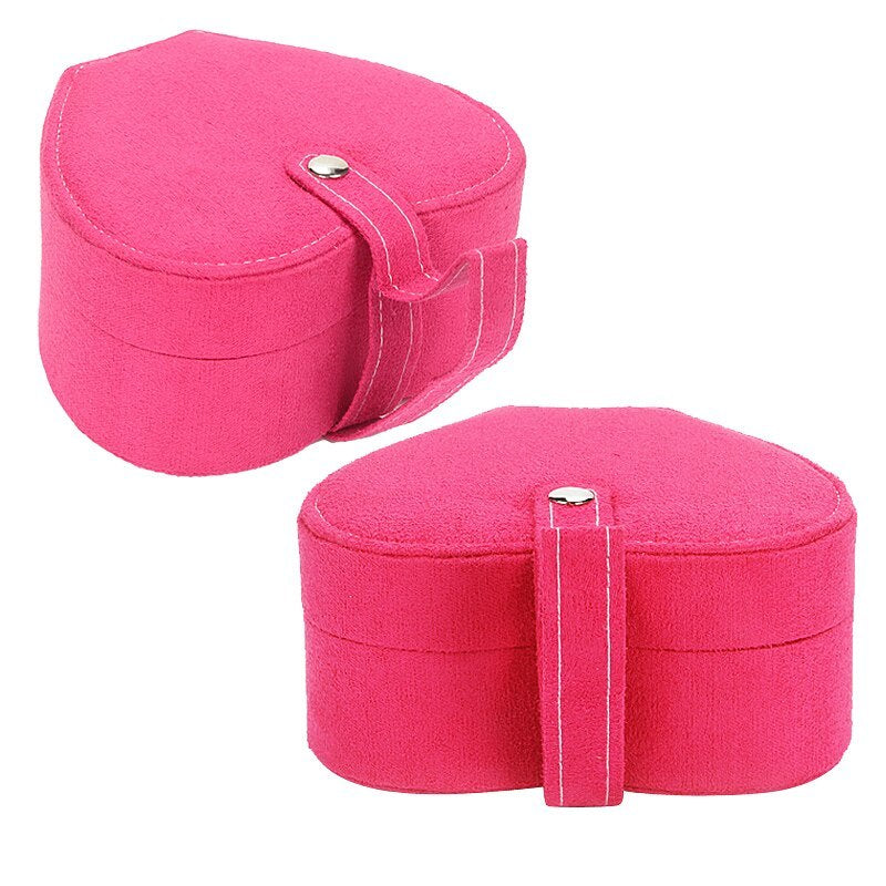 Heart-Shaped Portable Jewelry Storage Box