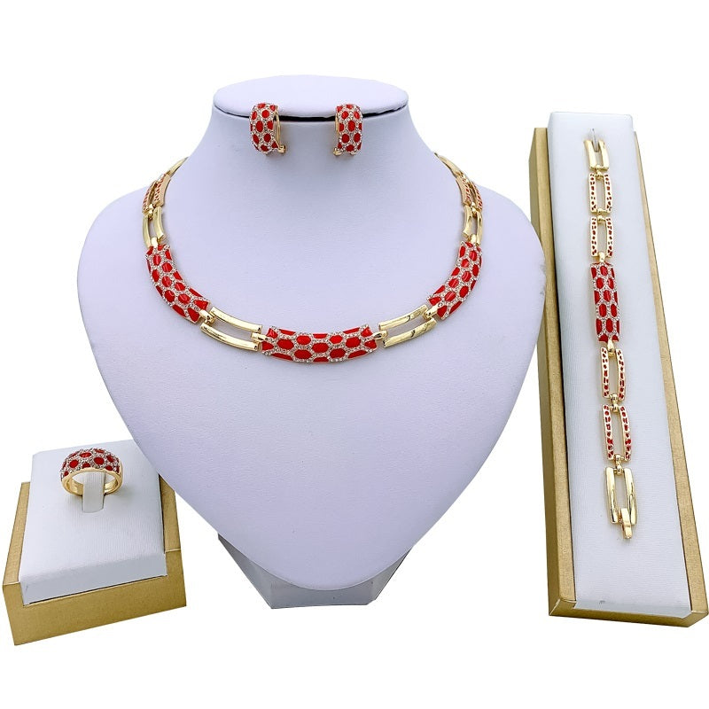Elegant Crystal Jewelry Set with 18K Gold Plating