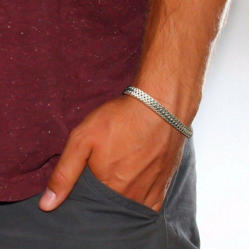 Stylish Stainless Steel Link Chain Bracelet for Men