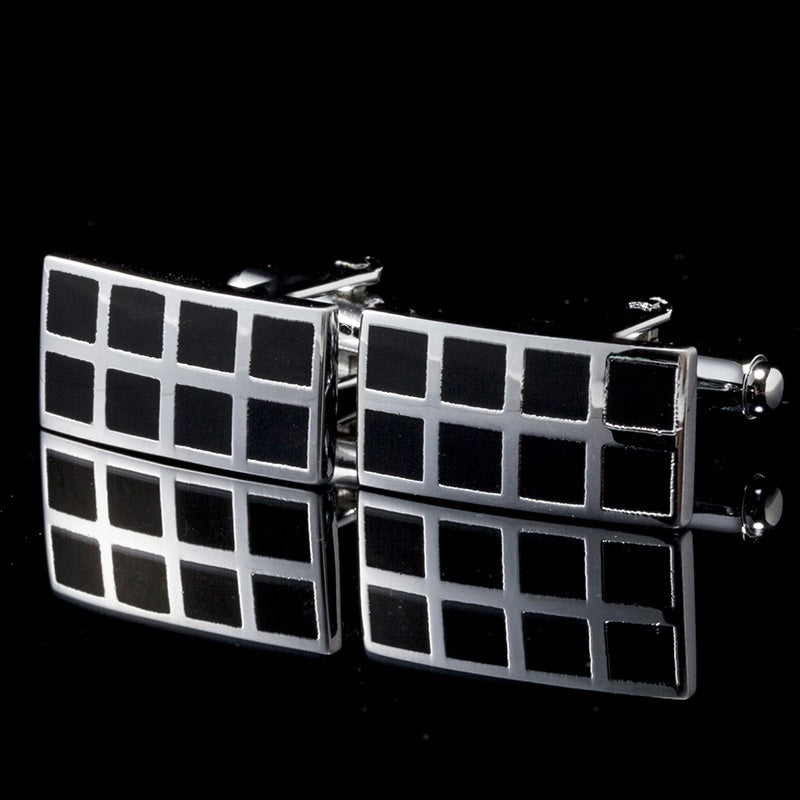Men's Simple Black Cufflinks