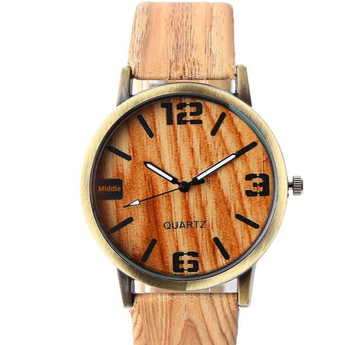 Wood Grain Style Quartz Wrist Watch