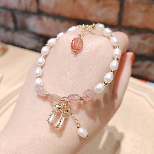 Unique Peach Blossom Baroque Pearl Bracelet