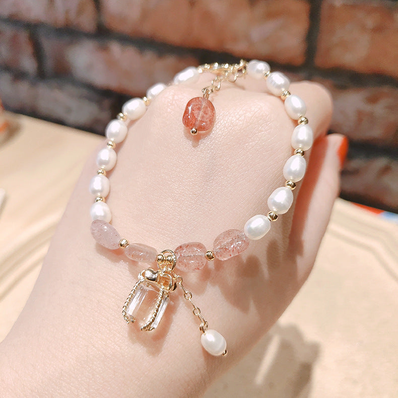 Unique Peach Blossom Baroque Pearl Bracelet