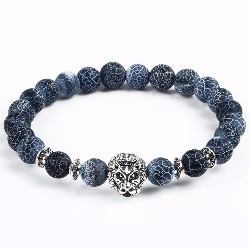 Majestic Lion Carved Stone Bracelet