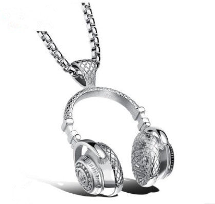 Men's Stainless Steel Headset Pendant Necklace