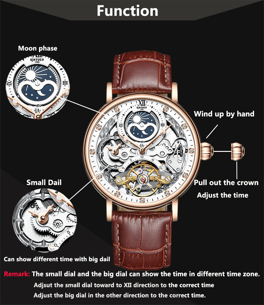 KINYUED Skeleton Automatic Mechanical Watch