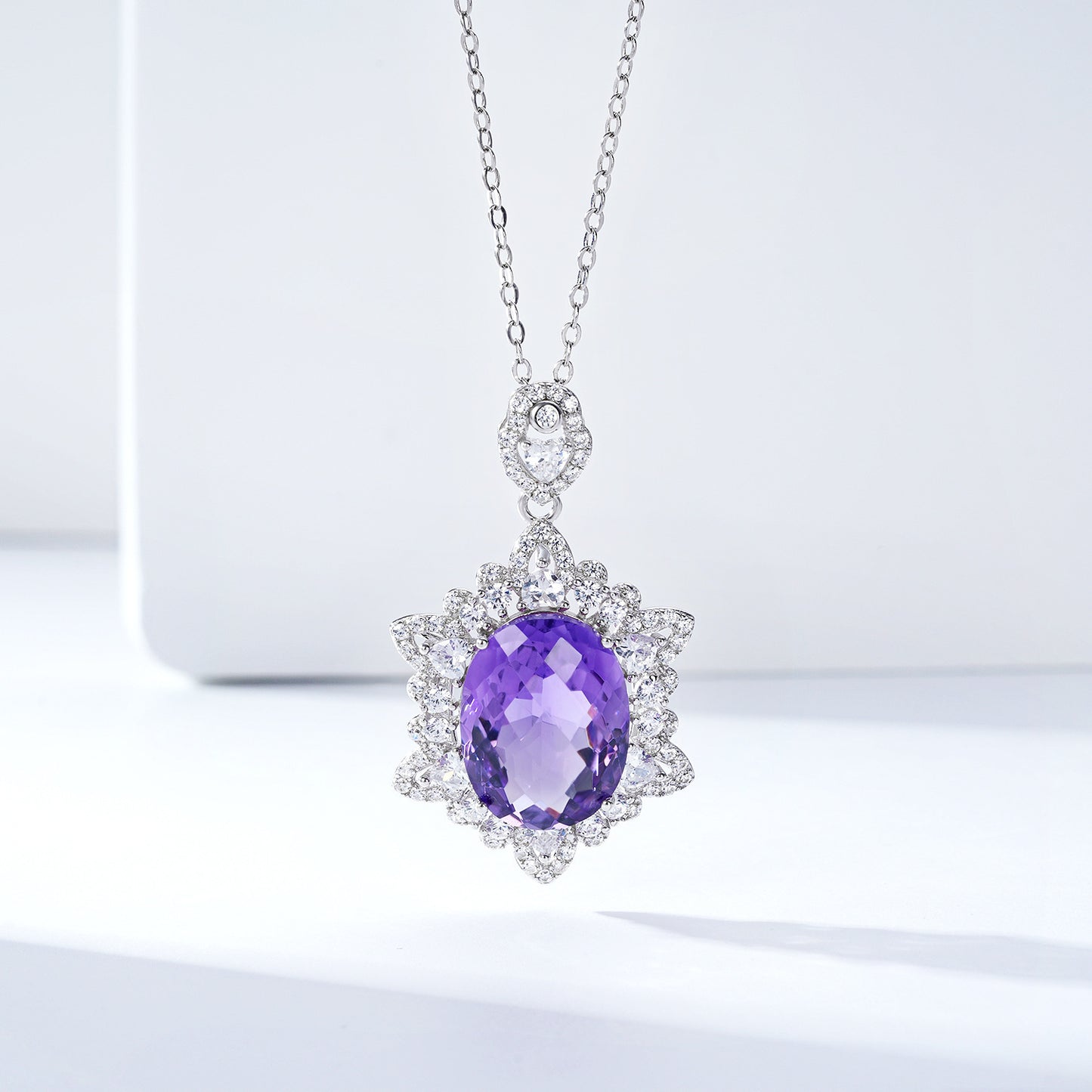 Natural Amethyst Pendant Necklace