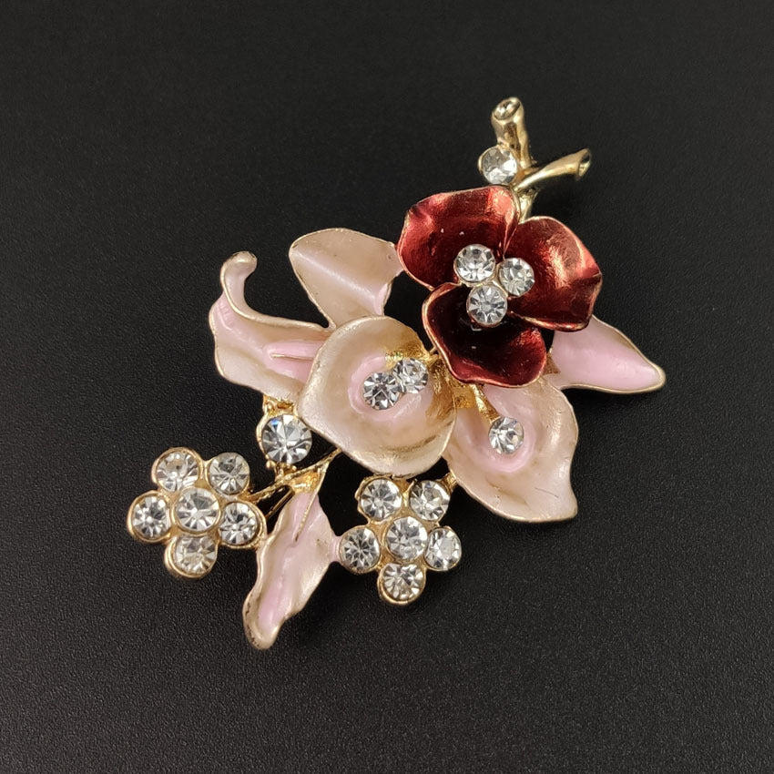 Diamond Flower Corsage Brooch