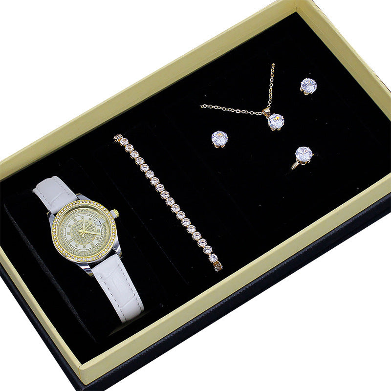 Elegant Women's Watch & Jewelry Gift Set