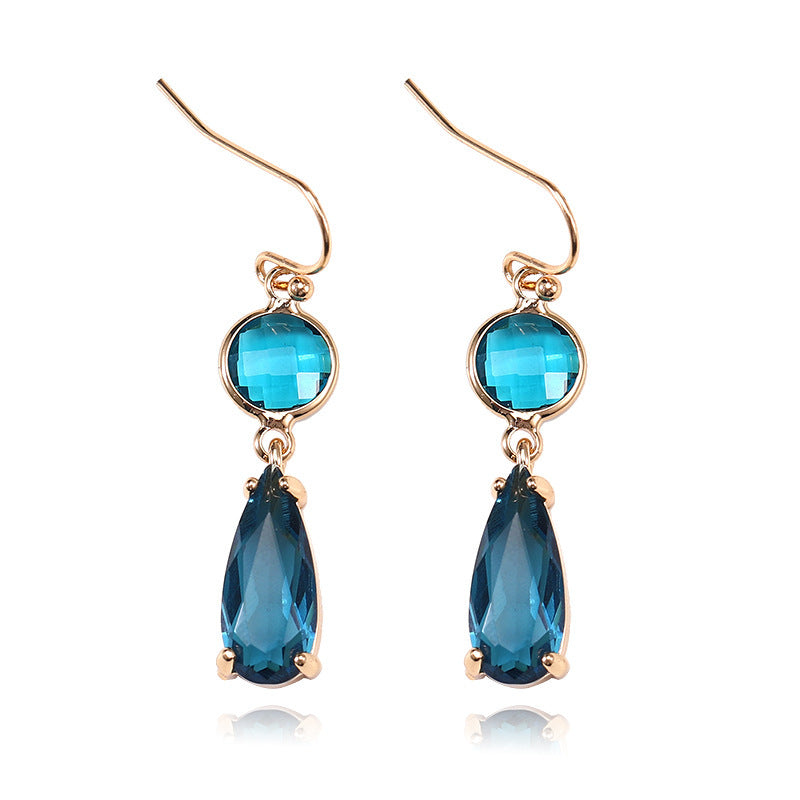 Elegant Pink & Emerald Double Drop Earrings
