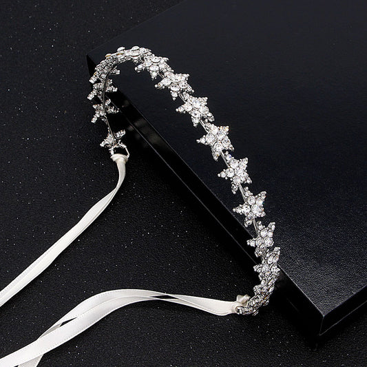 Elegant Silver Bridal Crown Headband
