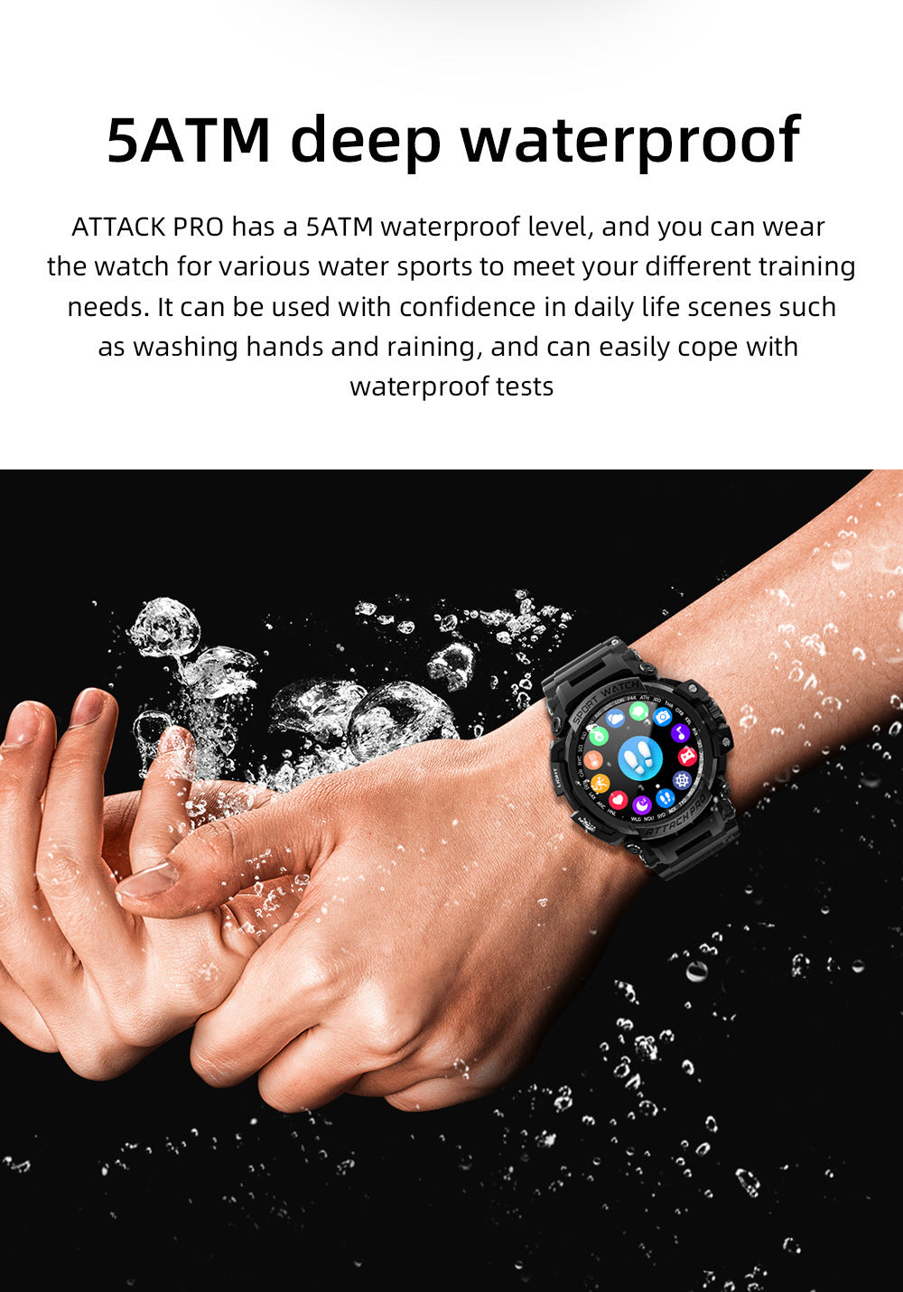 ATTACK Pro 1.32 inch BT5.1 Smart Sport Watch