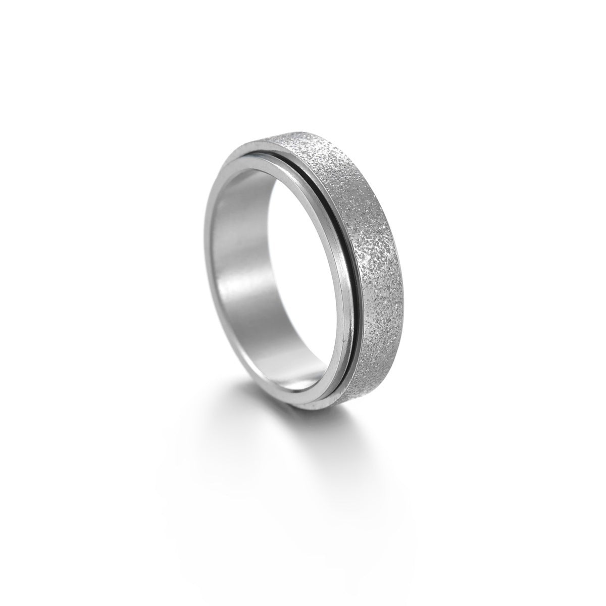 Rotatable Titanium Steel Star and Moon Ring