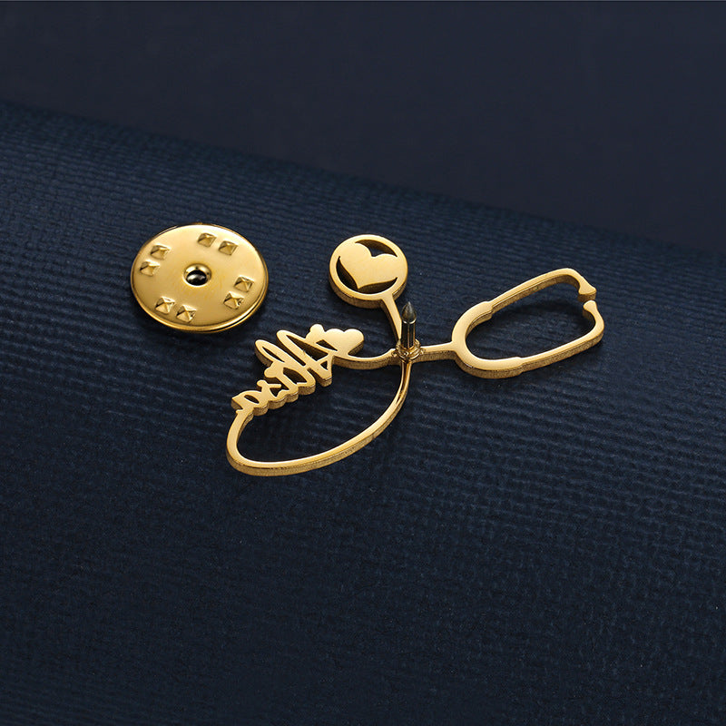 DIY Name Letter Stethoscope Brooch