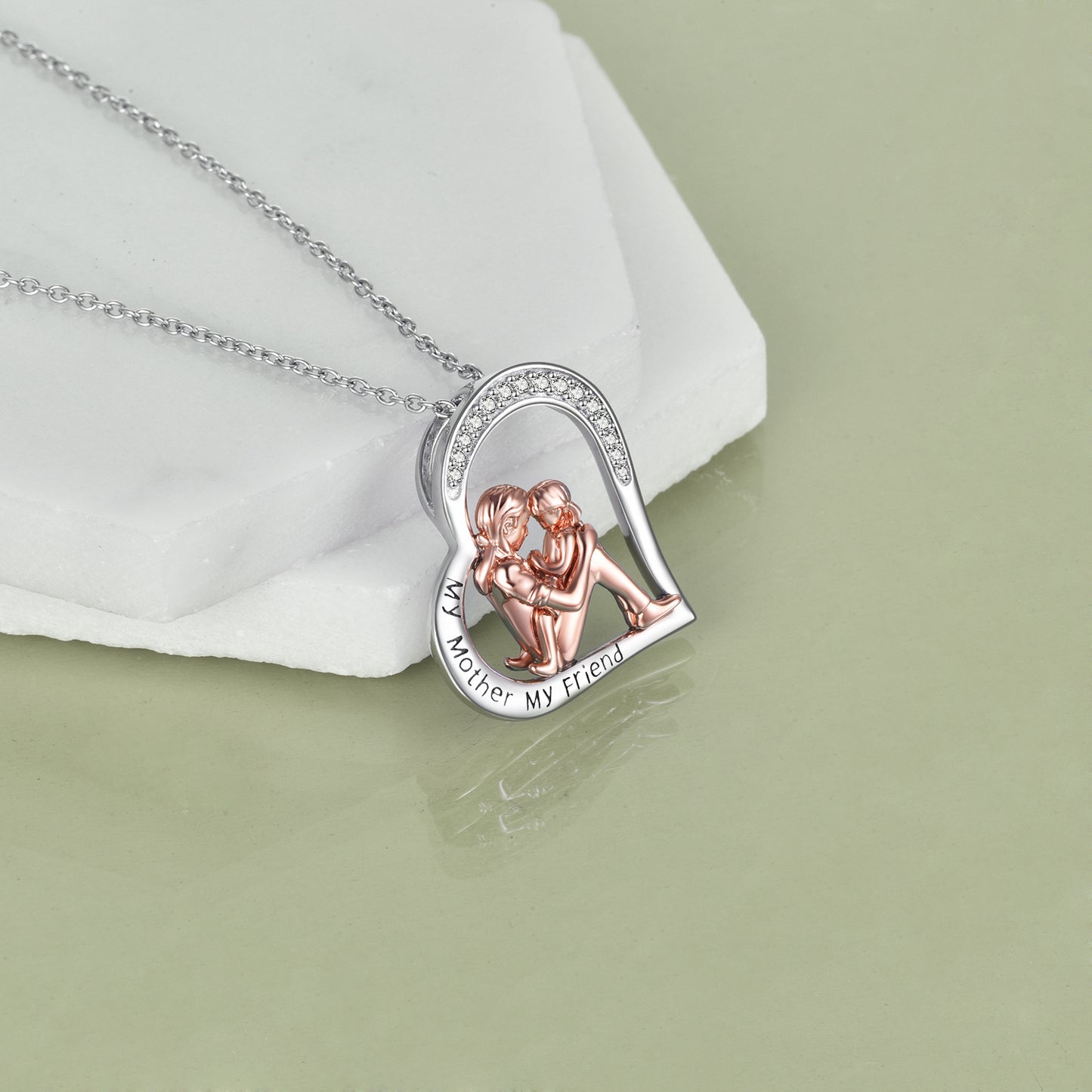 Eternal Bond Mother Daughter Necklace 925 Sterling Silver