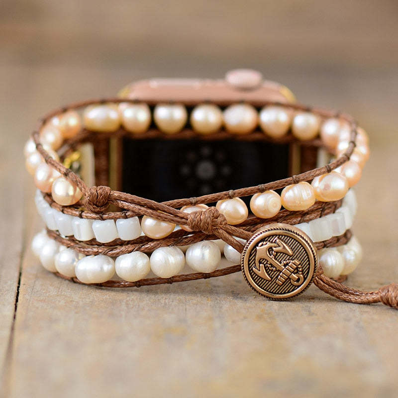 Handcrafted Pearl Watch Strap for Apple Watch