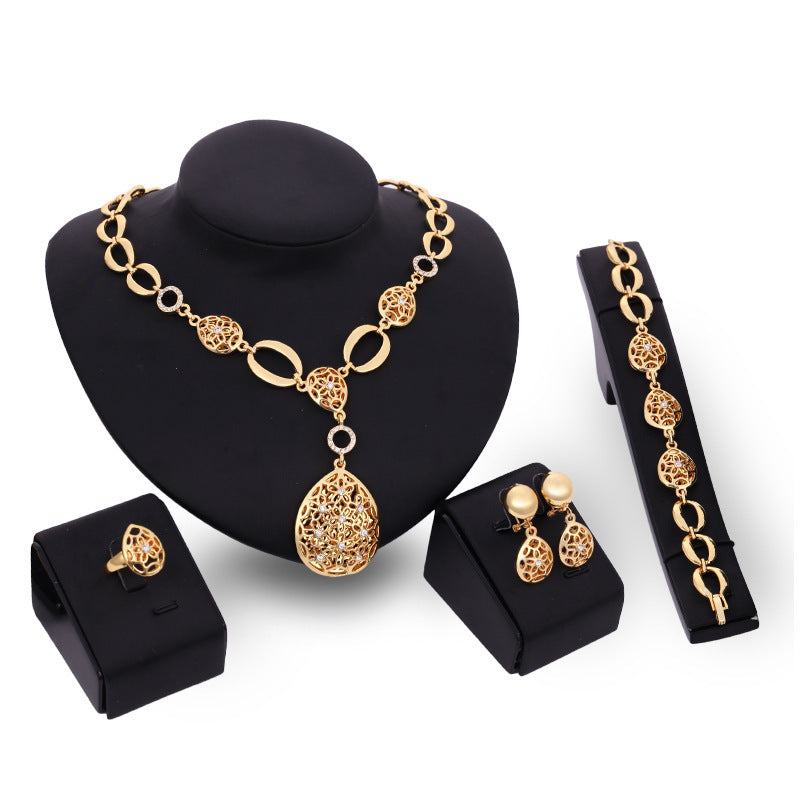 Elegant Gold Plated Four-Piece Jewelry Set