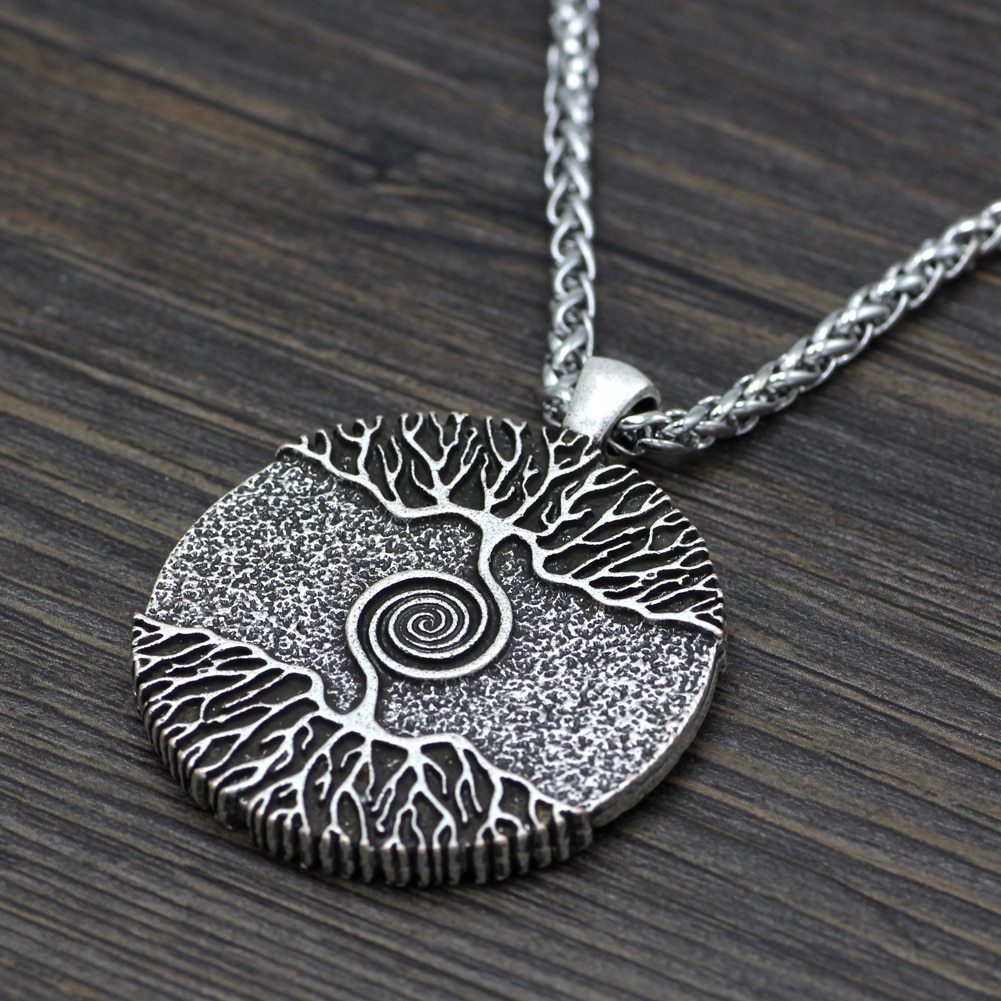 Nordic Mythology Tree of Life Double-Sided Pendant Necklace