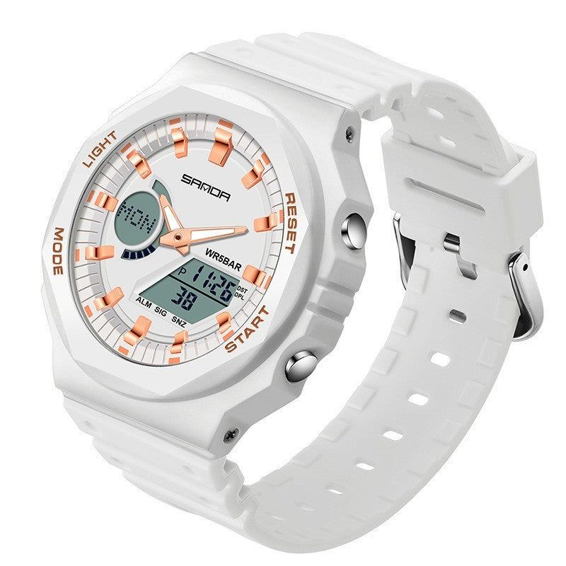 Multifunctional Sports Watch: 50M Waterproof & Dual Display