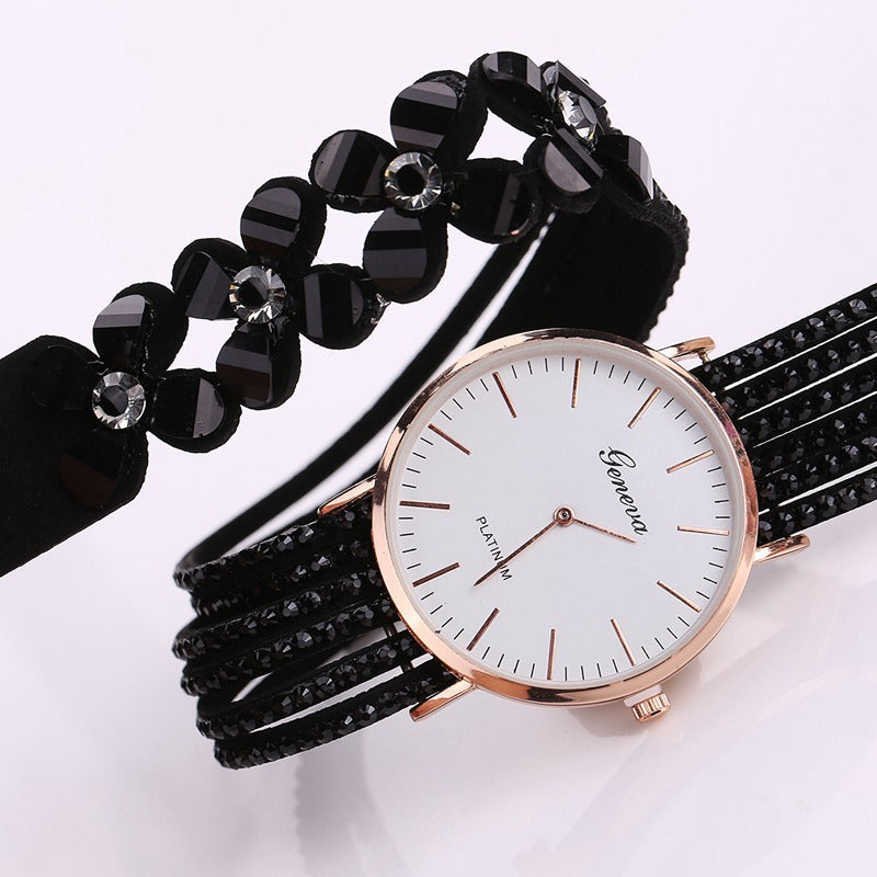 Sparkling Floral Quartz Wristwatch